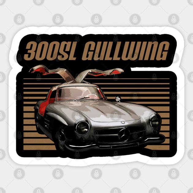 Mercedes 300SL Gullwing 1954 Awesome Automobile Sticker by NinaMcconnell